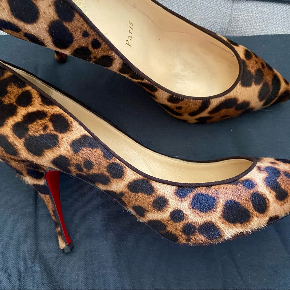 Christian Louboutin Piou Piou Leopard Calf Hair Heels